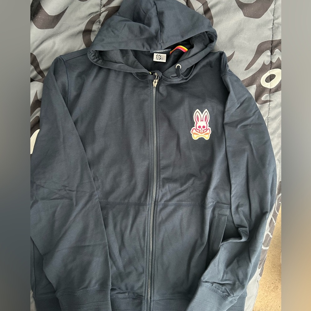 $170.00 Psycho Bunny Big & Tall 3XL  Men's Navy Truro Logo Full Zip Hoodie